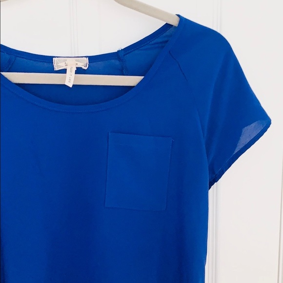 Pacsun Kirra Sheer Royal Blue T-Shirt - Picture 2 of 8